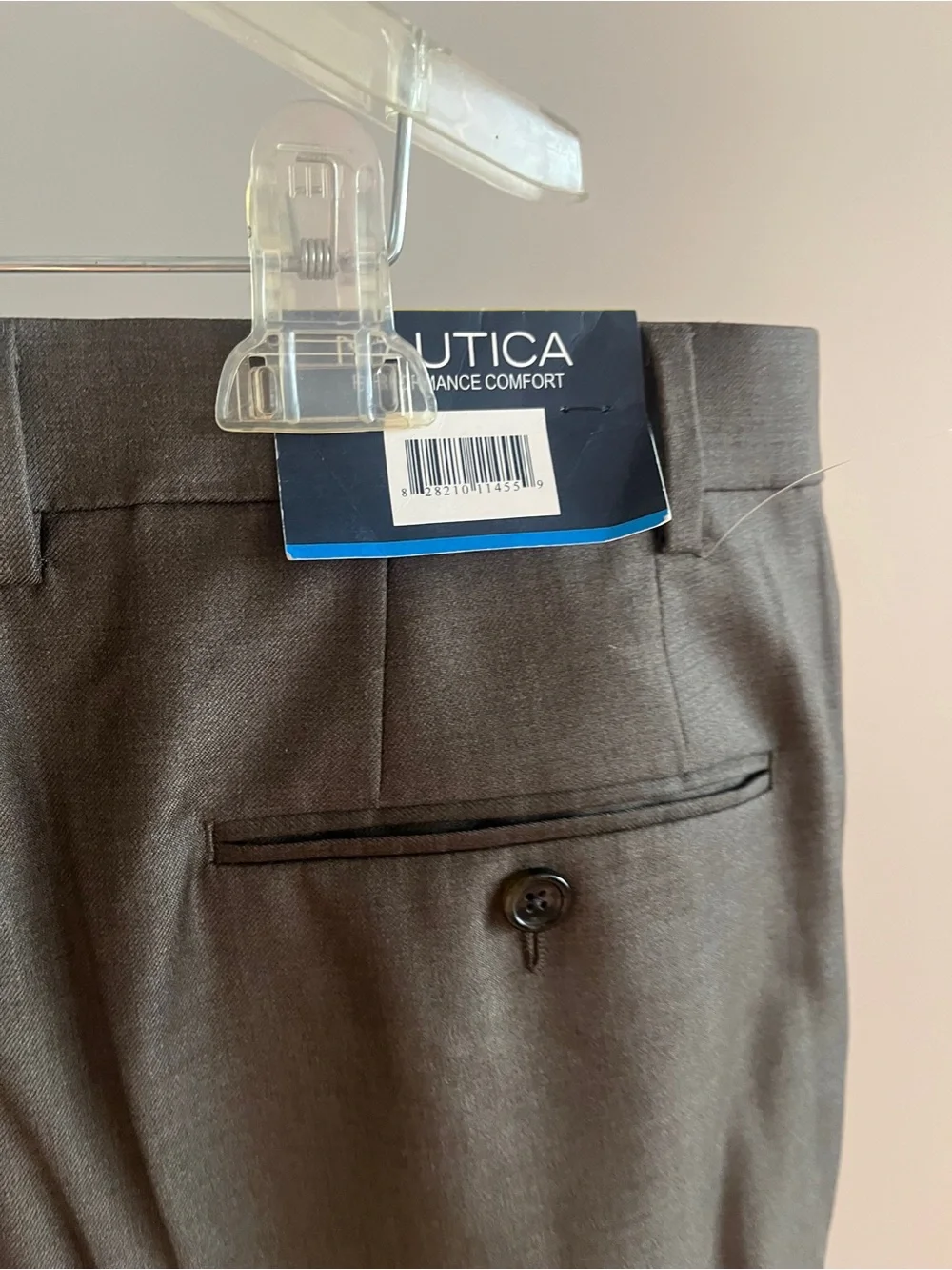 NWT Nautica Dress Pant Performance Mast 100% Wool Flat Front Olive 🫒 Green Sz 44